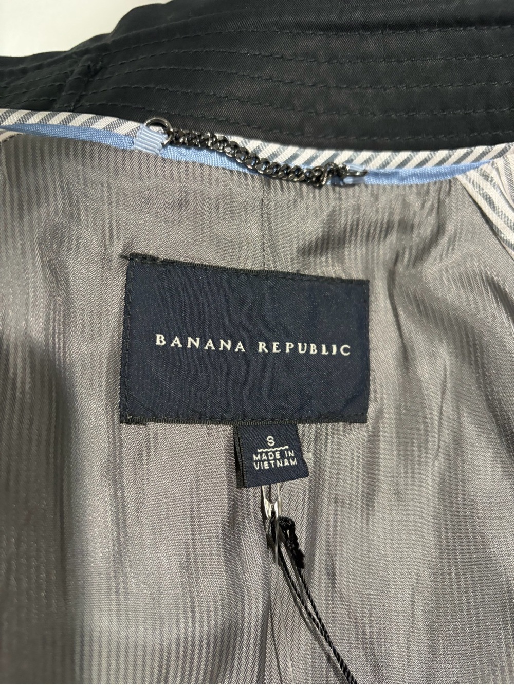 Banana Republic Black Double-Breasted Trench Coat with Belt - Picture 6 of 8